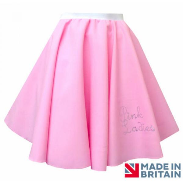 ROCK AND ROLL Pink ladies SKIRT 1950S GREASE JIVE LADIES FANCY DRESS COSTUME #2 image
