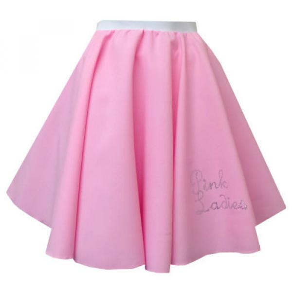 ROCK AND ROLL Pink ladies SKIRT 1950S GREASE JIVE LADIES FANCY DRESS COSTUME #4 image