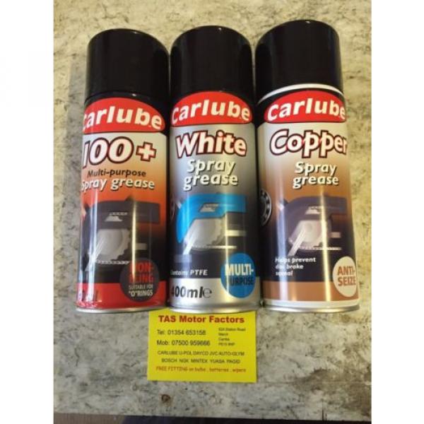 Carlube Copper , White , 100+ Spray Grease 400ml X 3 Non Fling PTFE Anti-seize #1 image