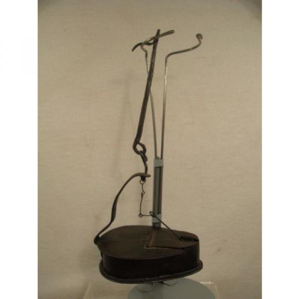 Antique Hanging Iron Betty Grease Lamp w/Pick Large 5&#034; Chamber 11 1/2&#034; #1 image