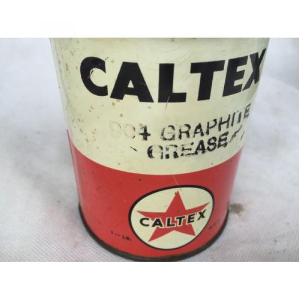 Caltex Old Graphite Grease Vintage Tin Can Petrol Station Motor Oil 1 Lb Net Vtg #5 image