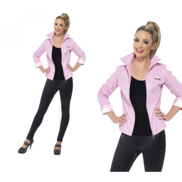 Grease Pink Ladies Jacket Licensed Fancy Dress Costume Sizes 8-18 #1 image