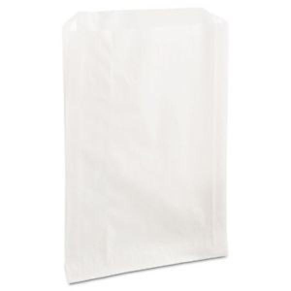 PB25 Grease-Resistant Sandwich Bags, 6 1/2 x 1 x 8, White, 2000/Carton #1 image