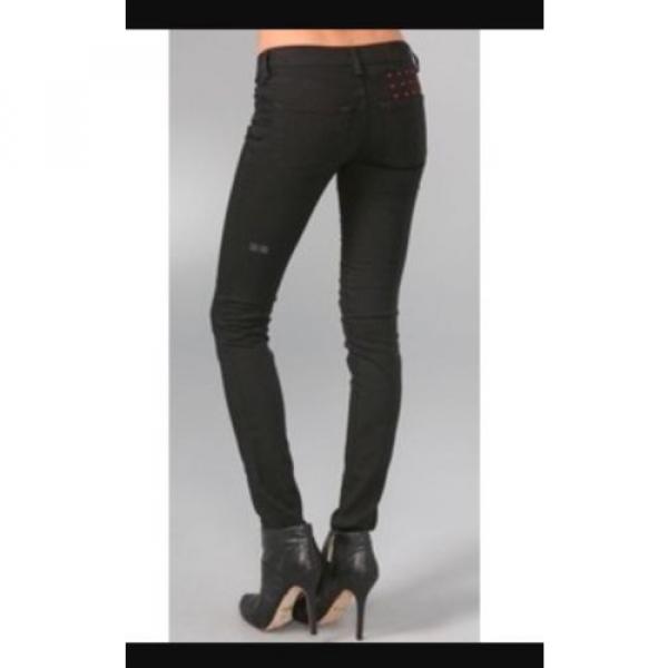 KSUBI : Super Skinny Zip Grease : Women&#039;s Designer Black Stretch Jeans : W27 L32 #1 image