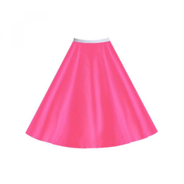Girls Child Plain 1950s Costume Circle Skirt Rock and Roll GREASE SANDY SKIRT #3 image