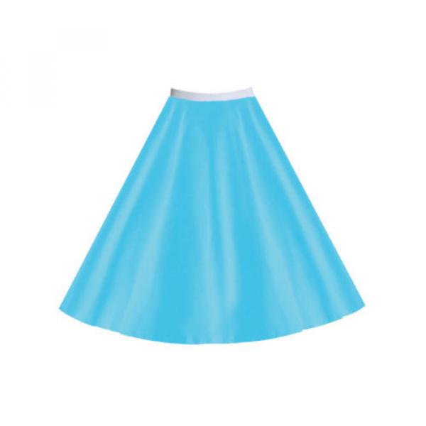 Girls Child Plain 1950s Costume Circle Skirt Rock and Roll GREASE SANDY SKIRT #5 image
