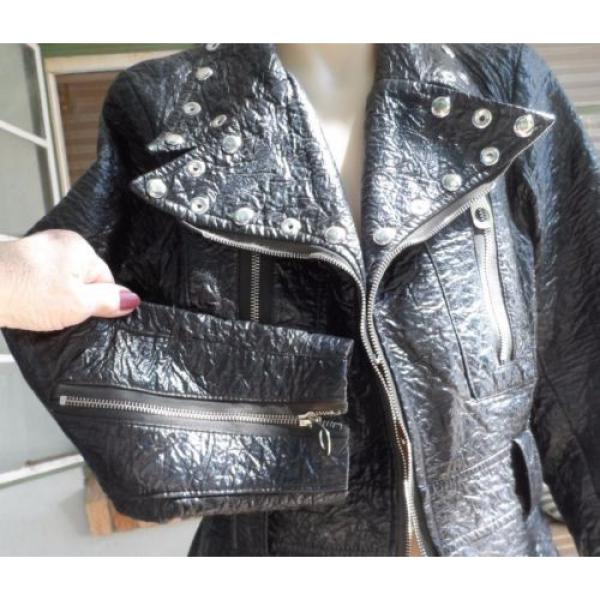 VINTAGE GENUINE 1960&#039;s BLACK FAUX LEATHER &#034;BIKER&#034; JACKET BODGIES-WIDGIES GREASE #2 image