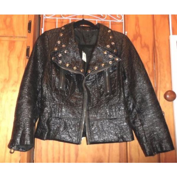 VINTAGE GENUINE 1960&#039;s BLACK FAUX LEATHER &#034;BIKER&#034; JACKET BODGIES-WIDGIES GREASE #3 image