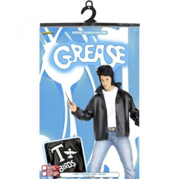 Adult Licensed 1950s Grease TBird Jacket Mens Fancy Dress Costume Party Outfit #3 image